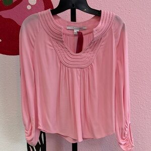 Diane Von Furstenberg Pink Ling Sleeve Blouse Size 2
